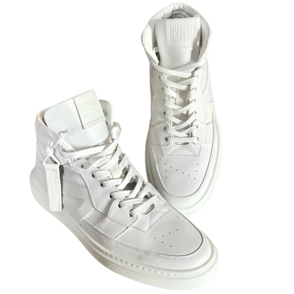 Human Nation Sneakers Women’s Size 9.5 White Leather High-Top Sport Shoe New!